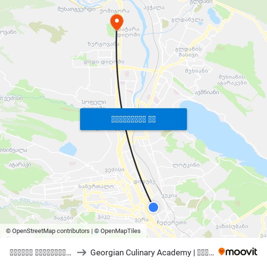 გიორგი ტოვსტონოგოვის ქუჩა - 914 to Georgian Culinary Academy | საქართველოს კულინარიის აკადემია map