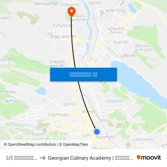 მ/ს მარჯანიშვილი - 915 to Georgian Culinary Academy | საქართველოს კულინარიის აკადემია map