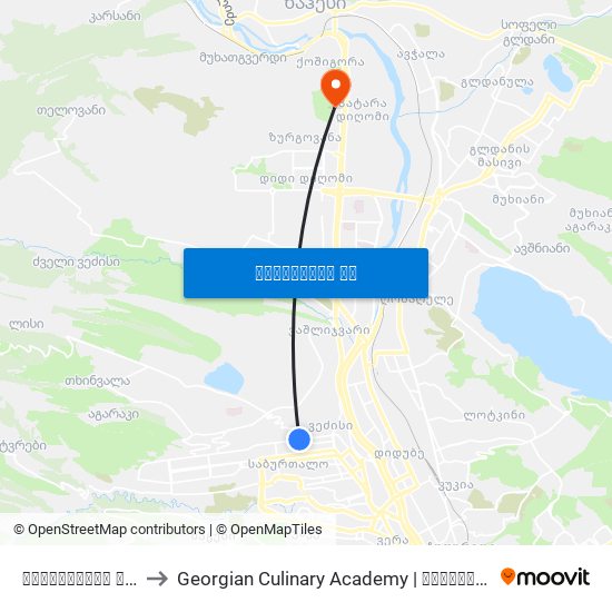 ბუდაპეშტის ქუჩა - [941] to Georgian Culinary Academy | საქართველოს კულინარიის აკადემია map