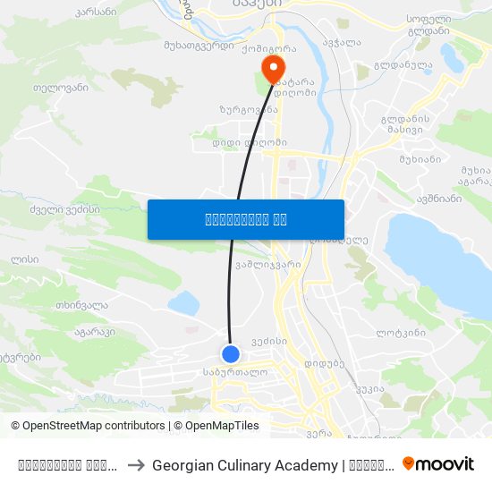 ნუცუბიძის ქუჩა #13 - [945] to Georgian Culinary Academy | საქართველოს კულინარიის აკადემია map