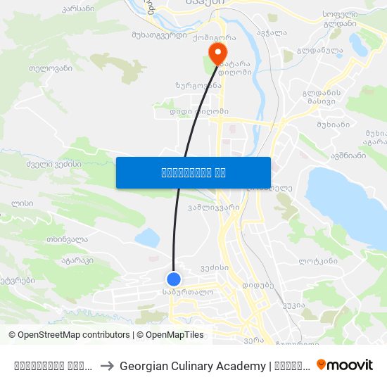 ნუცუბიძის ქუჩა #53 - [950] to Georgian Culinary Academy | საქართველოს კულინარიის აკადემია map