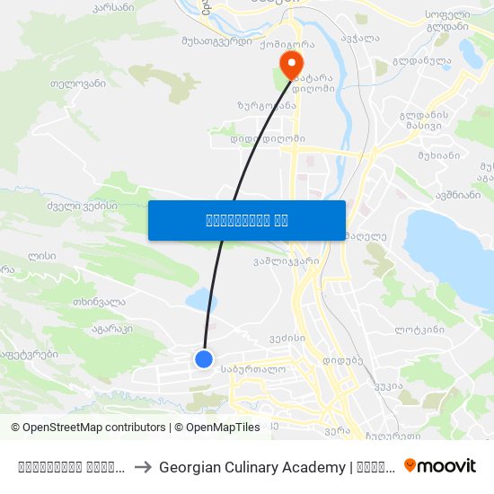 ნუცუბიძის ქუჩა #123ა - [955] to Georgian Culinary Academy | საქართველოს კულინარიის აკადემია map