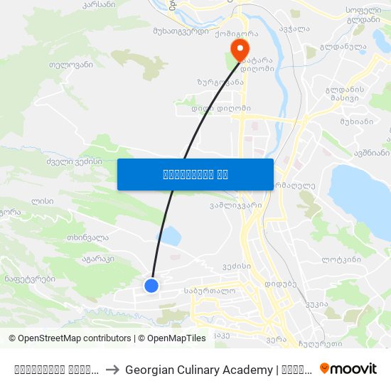 ნუცუბიძის ქუჩა Ii-Iv მ/რ - 960 to Georgian Culinary Academy | საქართველოს კულინარიის აკადემია map