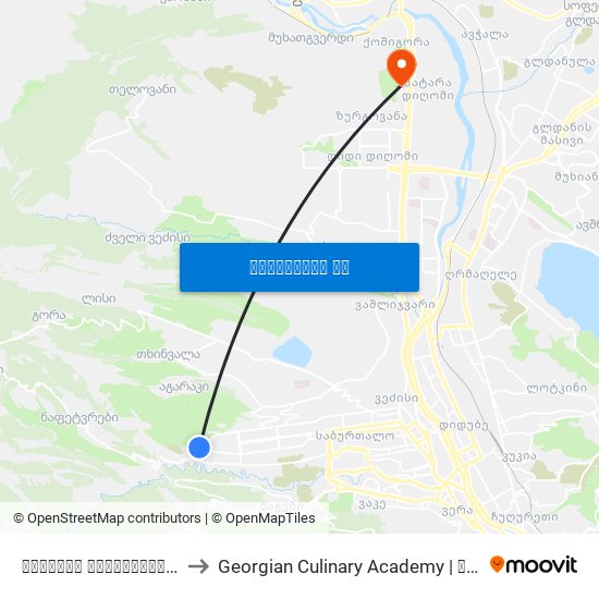 სოხუმის უნივერსიტეტის ფილიალი - [969] to Georgian Culinary Academy | საქართველოს კულინარიის აკადემია map