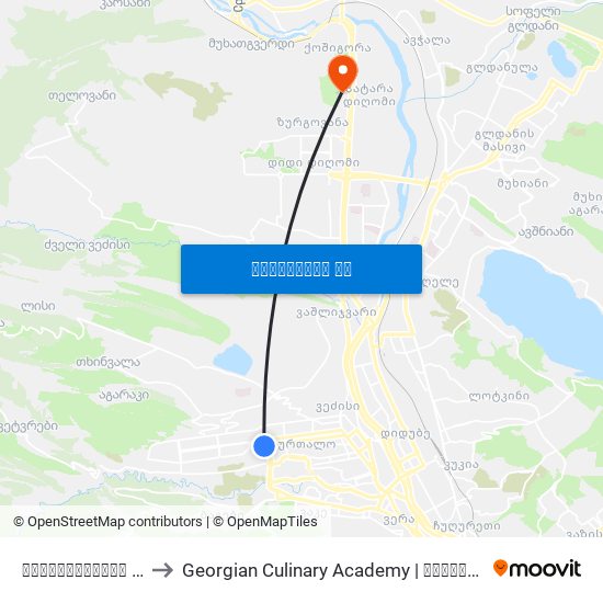 თამარაშვილის ქუჩა - [994] to Georgian Culinary Academy | საქართველოს კულინარიის აკადემია map