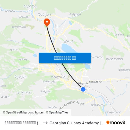 საავიაციო ქარხანა (მოპირდაპირედ) - [1033] to Georgian Culinary Academy | საქართველოს კულინარიის აკადემია map