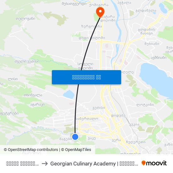 ვაკის სასაფლაო - [2132] to Georgian Culinary Academy | საქართველოს კულინარიის აკადემია map