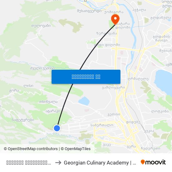 სოხუმის უნივერსიტეტის ფილიალი - [3256] to Georgian Culinary Academy | საქართველოს კულინარიის აკადემია map