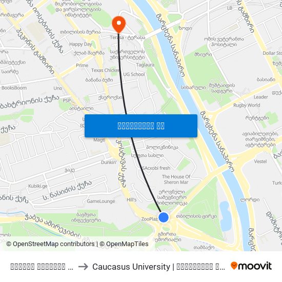 გმირთა მოედანი - [803] to Caucasus University | კავკასიის უნივერსიტეტი map