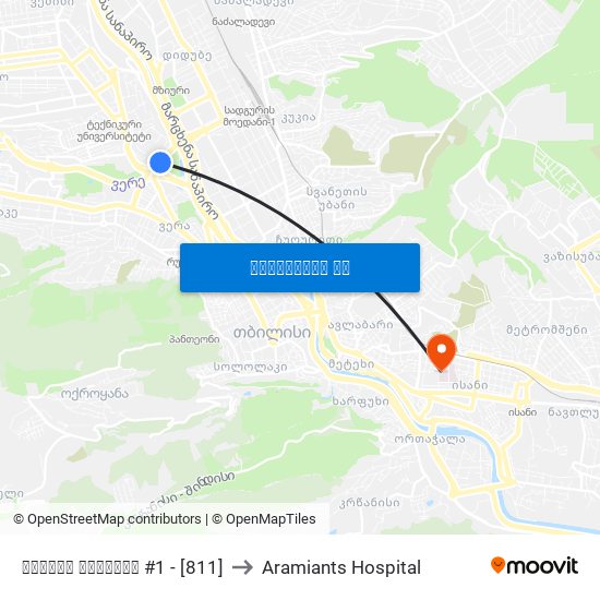 გმირთა მოედანი #1 - [811] to Aramiants Hospital map