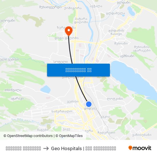 დიდუბის პანთეონი to Geo Hospitals | ჯეო ჰოსპიტალსი map