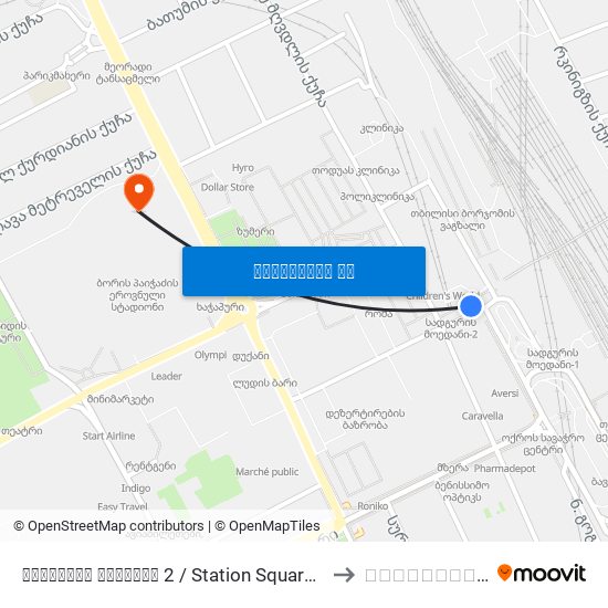 სადგურის მოედანი 2 / Station Square 2 to ჩრდილოეთი map