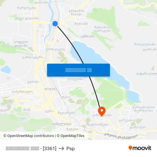 წყალსადენის ქუჩა - [3361] to Psp map