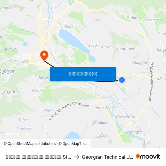 წმინდა ნიკოლოზის ეკლესია St. Nikoloz Church - Id:841 to Georgian Technical University. Campus 1 map