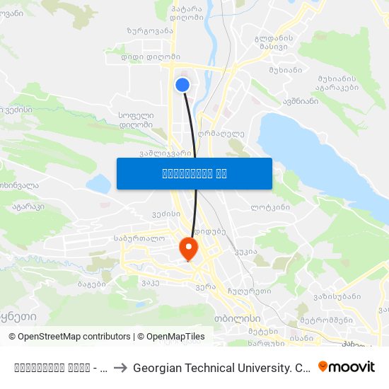 ჭიაურელის ქუჩა - [892] to Georgian Technical University. Campus 1 map