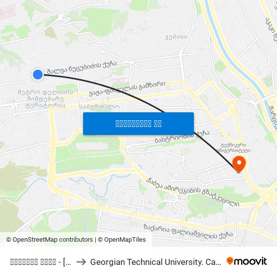 თავაძის ქუჩა - [951] to Georgian Technical University. Campus 1 map
