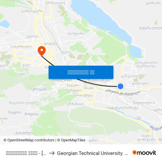 ჯავახეთის ქუჩა - [3139] to Georgian Technical University. Campus 1 map