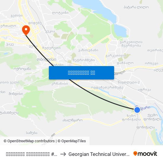 რუსთავის გზატკეცილი #235 - [3228] to Georgian Technical University. Campus 1 map