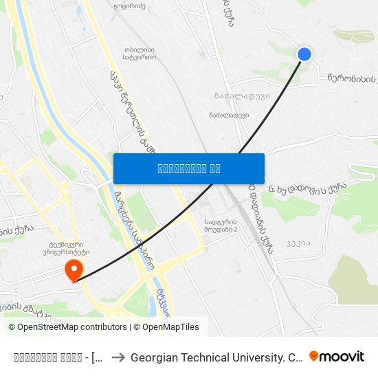 კურსების ქუჩა - [3396] to Georgian Technical University. Campus 1 map