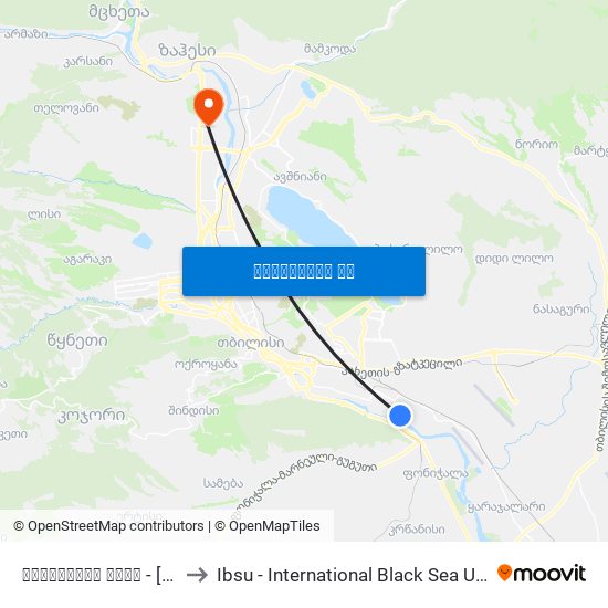 ნაკადულის ქუჩა - [1045] to Ibsu - International Black Sea University map