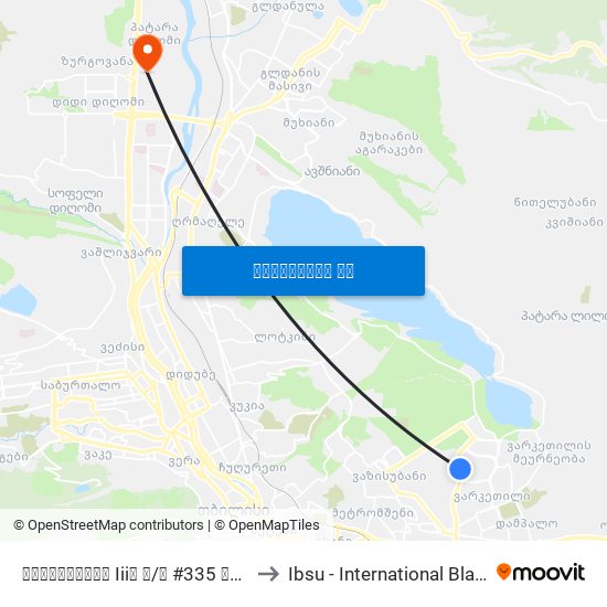 ვარკეთილის Iiiა მ/რ #335 მოპირდაპირედ - [3013] to Ibsu - International Black Sea University map