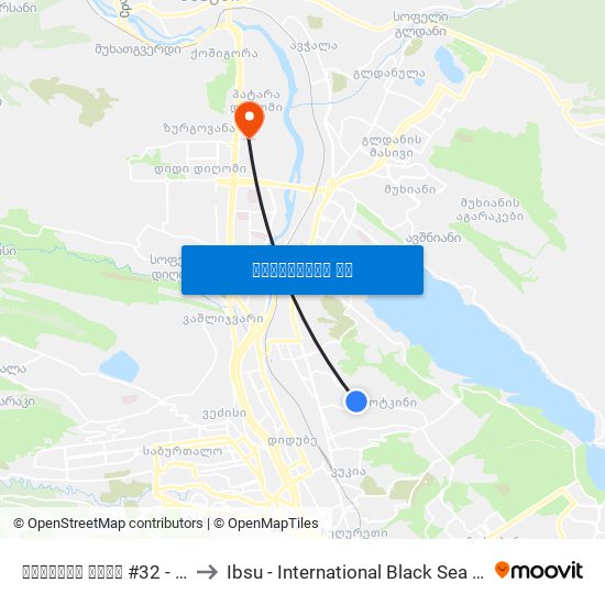 ახტალის ქუჩა #32 - [3051] to Ibsu - International Black Sea University map