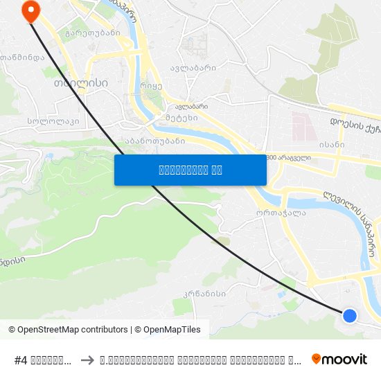 #4 სამშობიარო სახლი - [1701] to ვ.სარაჯიშვილის სახელობის სახელმწიფო კონსერვატორია (V. Saradjishvili Tbilisi State Conservatoire) map