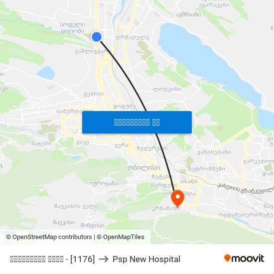 მიქელაძის ქუჩა - [1176] to Psp New Hospital map