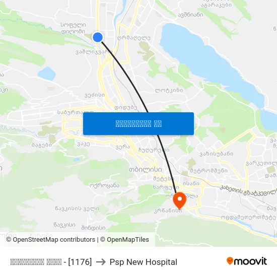 მიქელაძის ქუჩა - [1176] to Psp New Hospital map