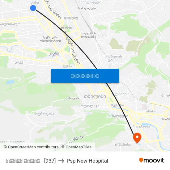 ჟვანიას მოედანი - [937] to Psp New Hospital map