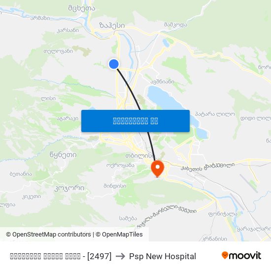 ფარნავაზ მეფის ქუჩა - [2497] to Psp New Hospital map
