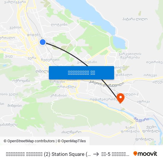 სადგურის მოედანი (2) Station Square (2) - Id:799 to მე-5 საავადმყოფო map