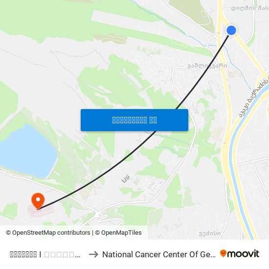 დიღომის I კვარტალი to National Cancer Center Of Georgia map