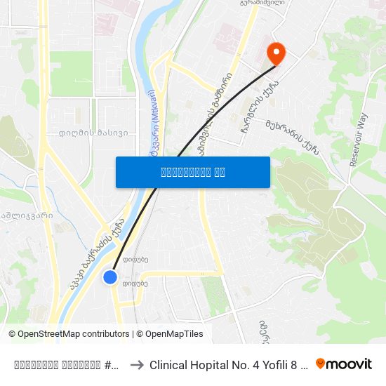 წერეთლის გამზირი #142 - [902] to Clinical Hopital No. 4 Yofili 8 Saavadmyofo map