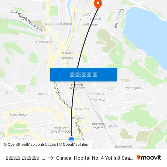 გმირთა მოედანი - [803] to Clinical Hopital No. 4 Yofili 8 Saavadmyofo map