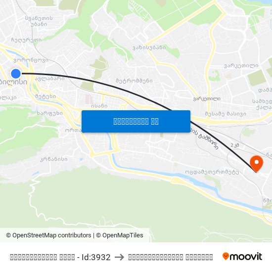 ბარათაშვილის ქუჩა - Id:3932 to სტომატოლოგიური კლინიკა map