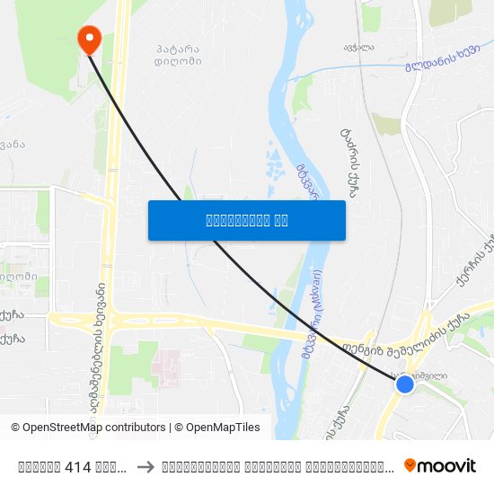 ანაპის 414 დივიზიის ქუჩა - [2171] to საქართველოს აგრარული უნივერსიტეტი (Agricultural University Of Georgia) map