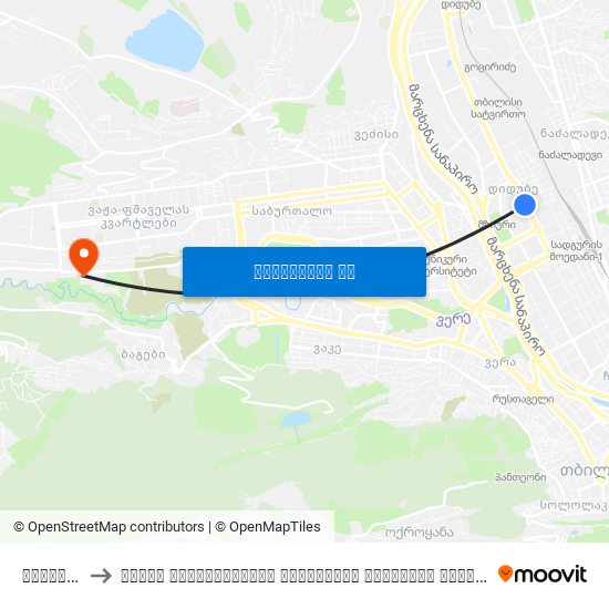 გორის ქუჩა to ივანე ჯავახიშვილის სახელობის თბილისის სახელმწიფო უნივერსიტეტი map