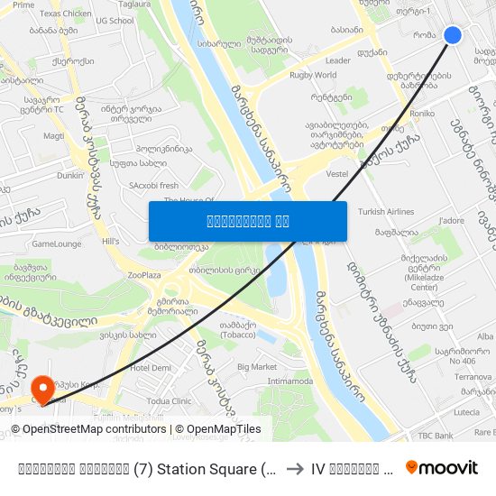 სადგურის მოედანი (7) Station Square (7) - Id:3728 to IV კორპუსი Korp. map