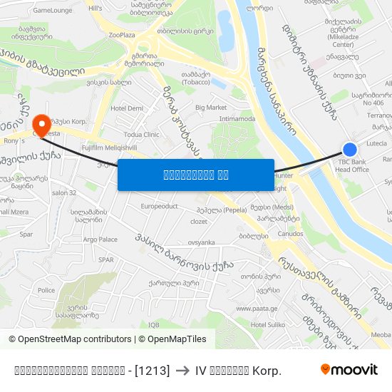 მარჯანიშვილის თეატრი - [1213] to IV კორპუსი Korp. map