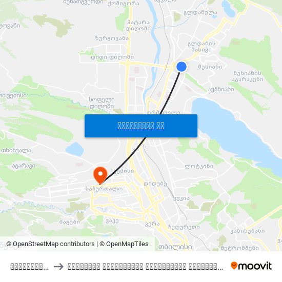 სასამართლო - [1443] to თბილისის სახელმწიფო სამედიცინო უნივერსიტეტი (Tbilisi State Medical University) map