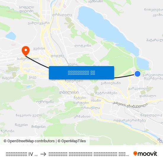 ვარკეთილი IV მ/რ #424 - [3144] to თბილისის სახელმწიფო სამედიცინო უნივერსიტეტი (Tbilisi State Medical University) map