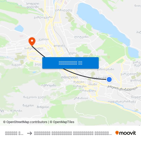 ჩოჩუას ქუჩა - [3205] to თბილისის სახელმწიფო სამედიცინო უნივერსიტეტი (Tbilisi State Medical University) map