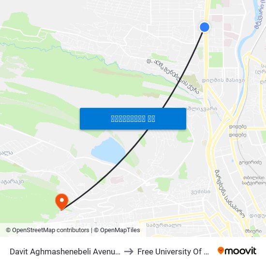 Davit Aghmashenebeli Avenue, 148 to Free University Of Tbilisi map
