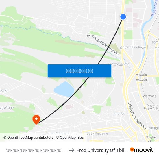 ტოიოტას ცენტრის მოპირდაპირედ to Free University Of Tbilisi map