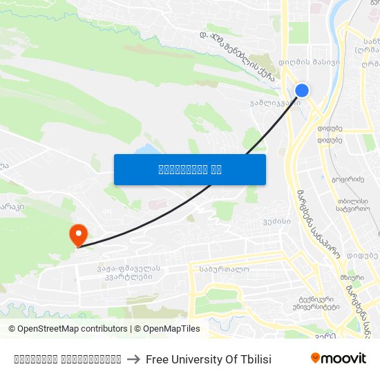 პოლიციის სამმართველო to Free University Of Tbilisi map