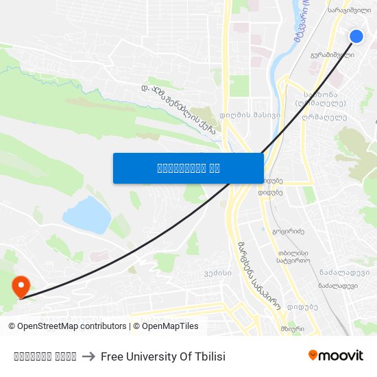 შატილის ქუჩა to Free University Of Tbilisi map