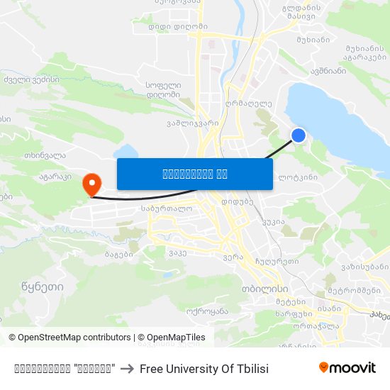 პანსიონატი "ქართლი" to Free University Of Tbilisi map