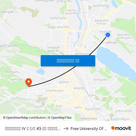 მუხიანის IV ბ მ/რ #3-ის მოპირდაპირედ to Free University Of Tbilisi map
