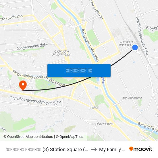 სადგურის მოედანი (3) Station Square (3) - Id:3074 to My Family Clinic map